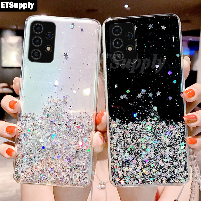 ETSupply untuk Samsung Galaxy A52 Glitter Bling Sequins Casing untuk Samsung A52 Phone Case Starry S