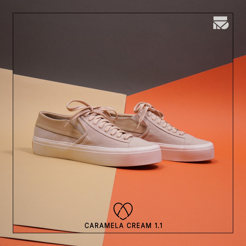 Caramela Cream | 36-40 | Sepatu Sneakers Slip On Simple Wanita Cewek Women Sneaker Slipon Footwear Ori | FORIND x Tragen Fav