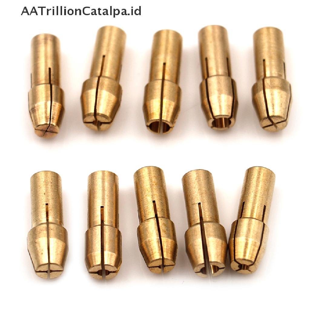 10 Pcs Mata Bor chuck collet Bahan Kuningan Ukuran 0.5-3.2mm 4.8mm Untuk Alat rotary