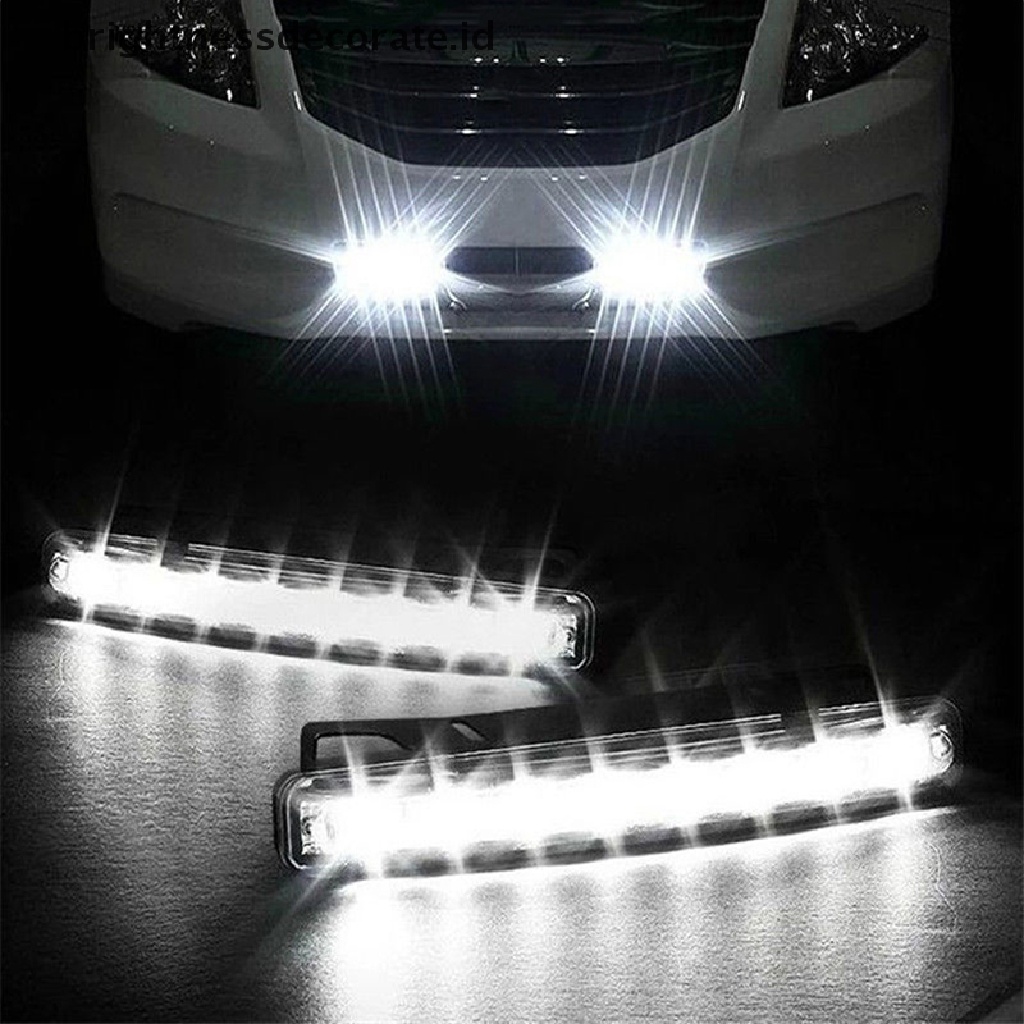 2pcs Lampu Kabut Drl 6 Led 12v Untuk Mobil
