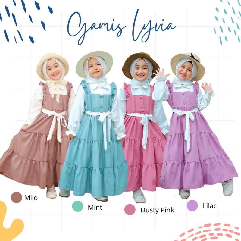 Gamis Anak anak Lucu kekininan Livy /gamis anak umur 2-6 tahun