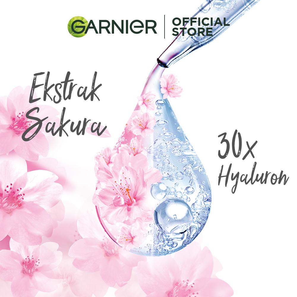 Garnier Sakura Glow Booster Serum 15ml + Facial Foam -100ml 2pcs(Kulit Glowing Merona)(Sakura White)-4