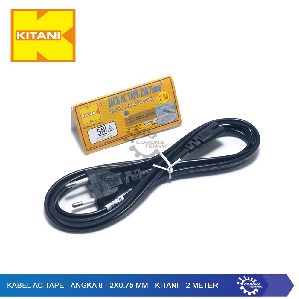 Kabel AC Tape - Angka 8 - 2x0.75 mm - Kitani - 2 Meter