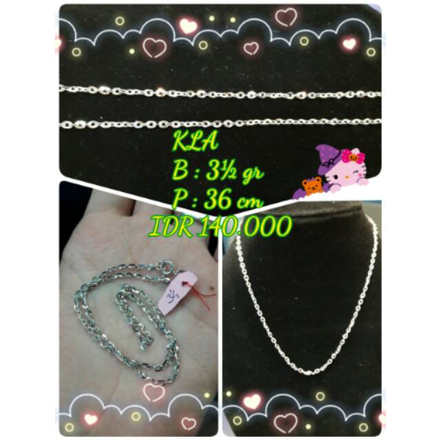 Sinarbaru Kalung silver 925 nori kaca perhiasan kalung perak kalung anak