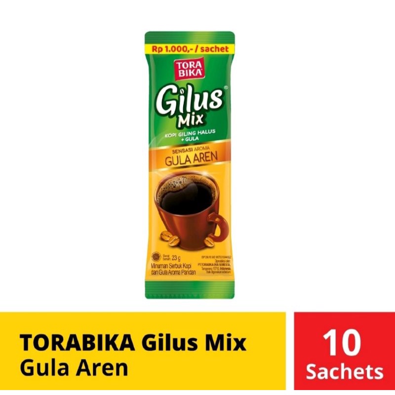 

Torabika Gilus Mix Gula Aren 10 sachet