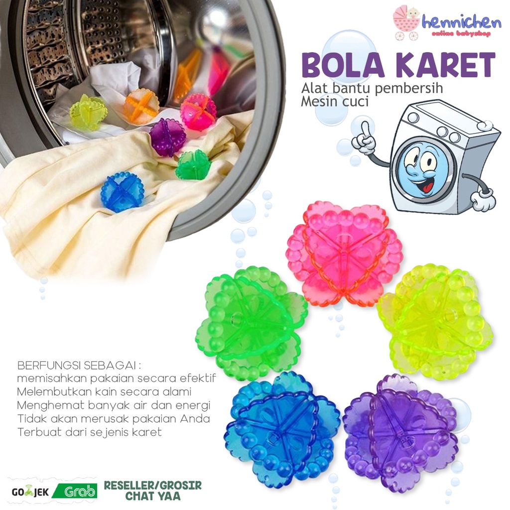 Bola Karet Mesin Cuci Washing Laundry Ball Alat Bantu Pembersih Baju