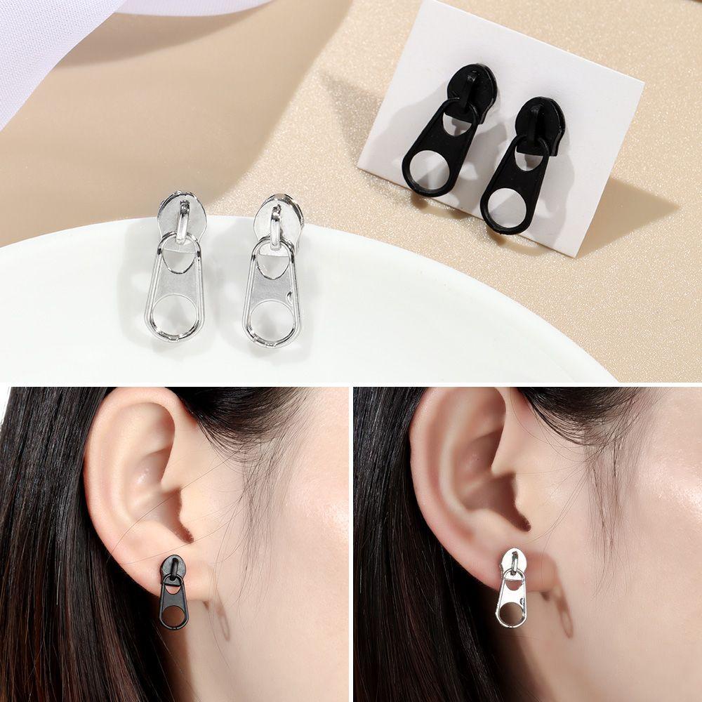 Anting Ritsleting Nanas Kreatif Mode Tindik Telinga Sederhana