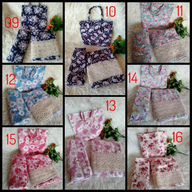 Mukena Katun jepang Ori mix Renda Rajut