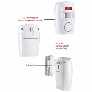 EMASTIFF Alarm Anti Maling Infrared PIR Sensor Gerak 2 Remote