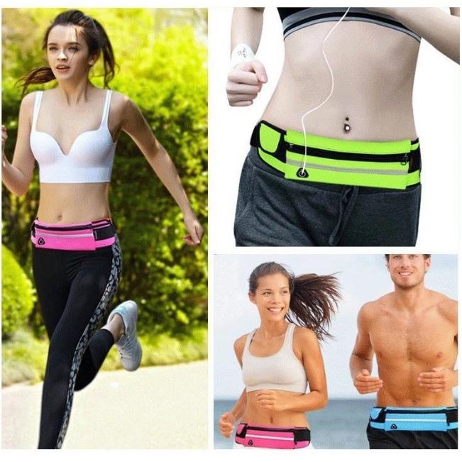 Tas Pinggang Olahraga Waist Bag Sport Running Belt Sabuk Lari Jogging Sepeda GYM Waterproof Headset