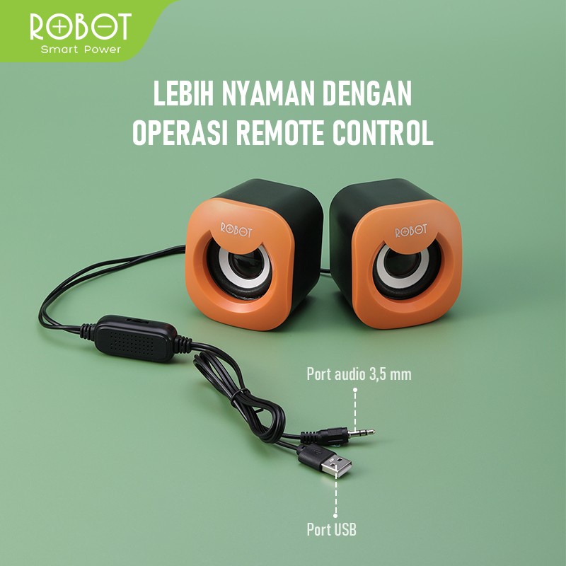 ROBOT RS180 RS-180 RS 180 SPEAKER MINI USB MULTIMEDIA PORTABLE PC LAPTOP KOMPUTER PC COMPUTER