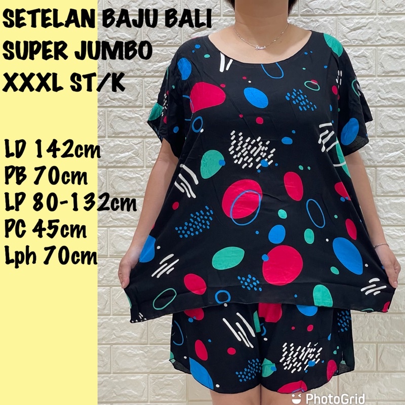 SETELAN BAJU BALI SUPER JUMBO XXXL MOTIF ST/K