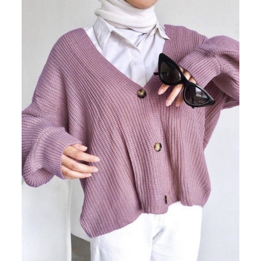 kardigan rajut / kardigan wanita / VINA KNITTE CARDY / kardigan crop