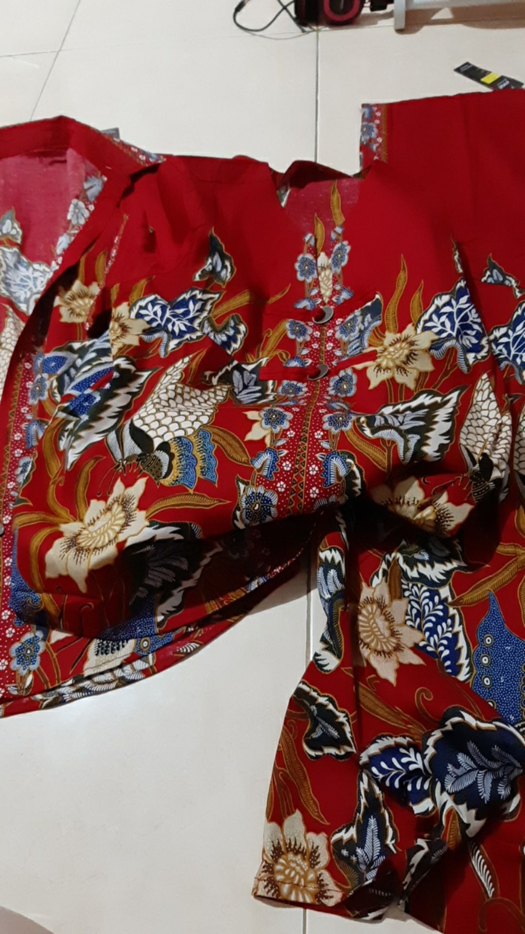 Batik Couple Set Aci Edisi Natal Imlek Warna Merah Bahan Katun Stretch