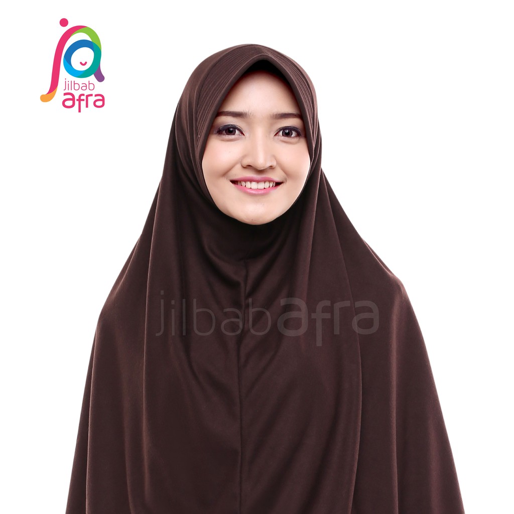 Jilbab Instan Kaos BERIA Coklat Tua, Bergo Kaos Coklat Tua Murah