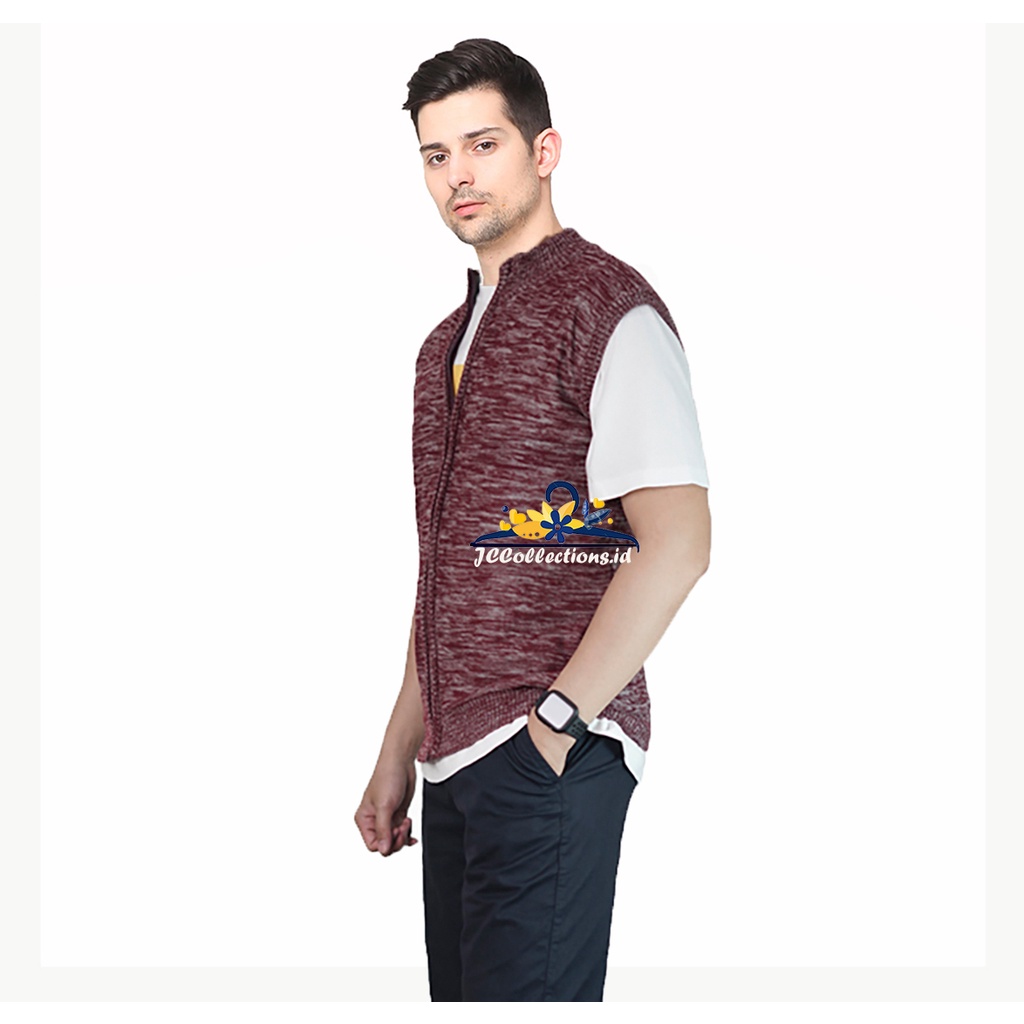 Vest Rajut Seleting Baju Kerja Pria Knit Vest Zipper Jerrie / Vest Korea Zipper - JCCollections