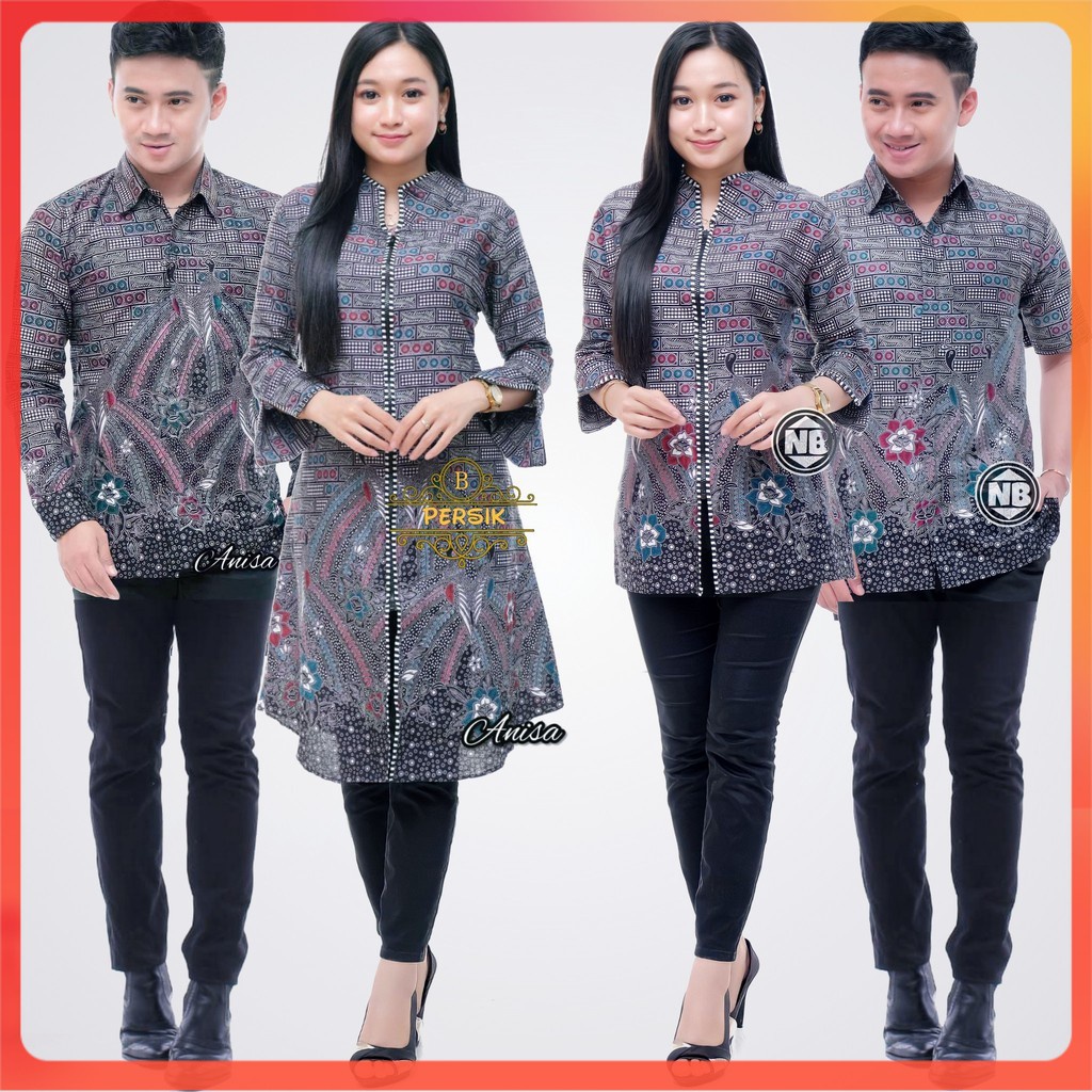 [ANS BATIK] Maura Couple - Sania Ruffle Batik Couple Ori Ndoro Jowi Garansi Termurah Shopee