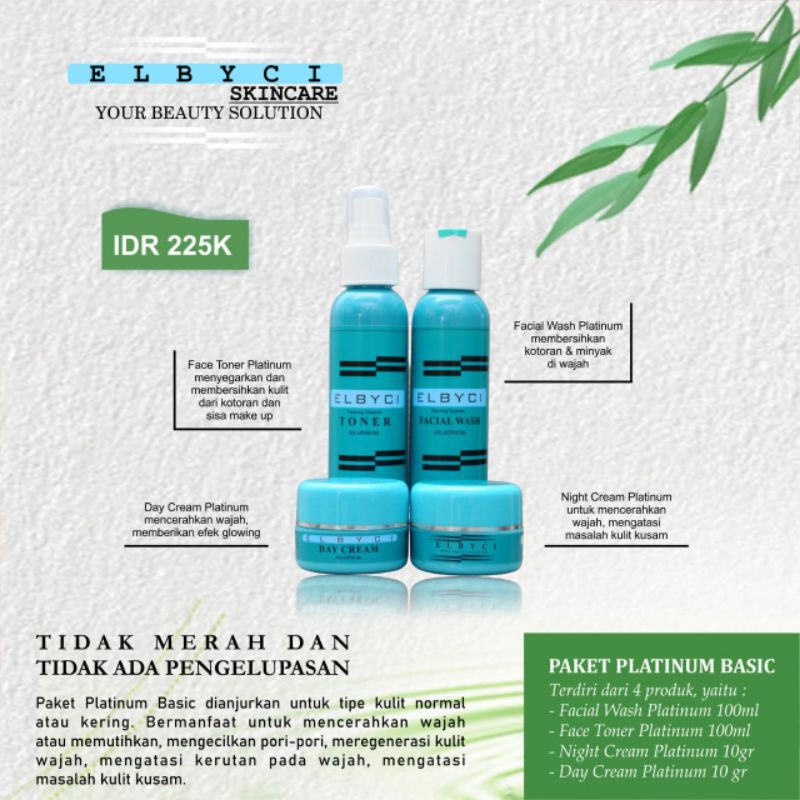 Paket Platinum Basic Elbyci Skincare