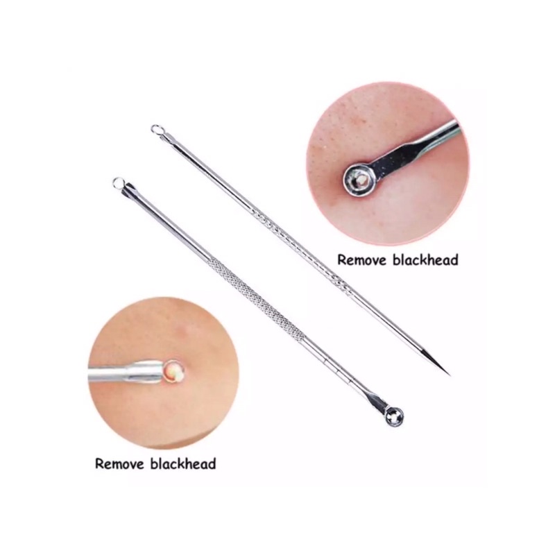 ALAT PENCET KOMEDO JERAWAT PINSET 1 SET ISI 2 PCS / PIMPLE PICK / SENDOK UNA BLACKHEAD / BLACKHEADS