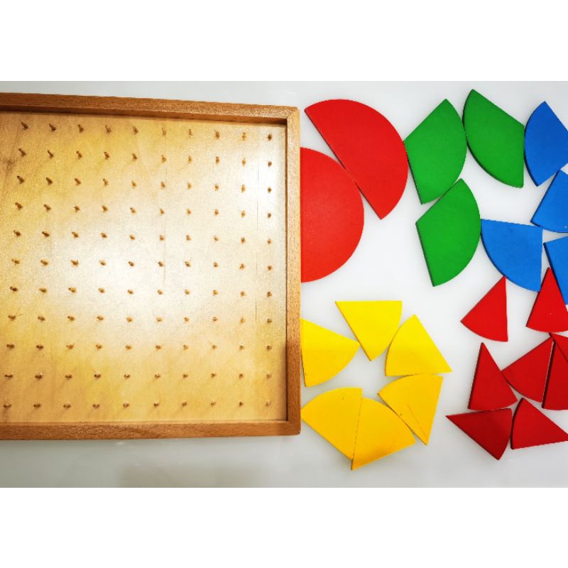 Fraction Learning Wooden Apparatus Belajar Pecahan Montessori Inspired