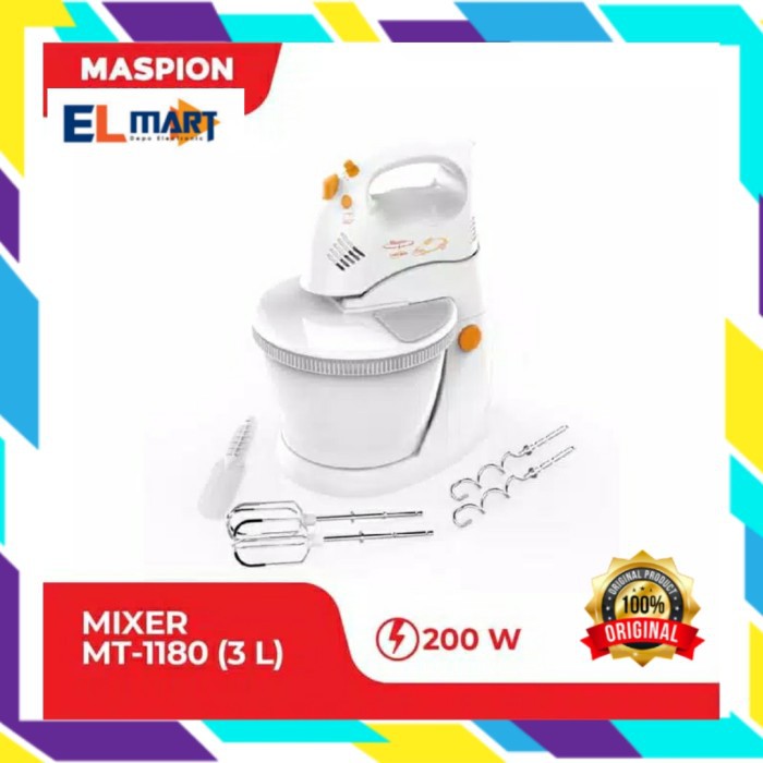 Maspion Stand Mixer MT 1180 3 Liter Pencampur Pengaduk Adonan MT1180 3 Liter 3L