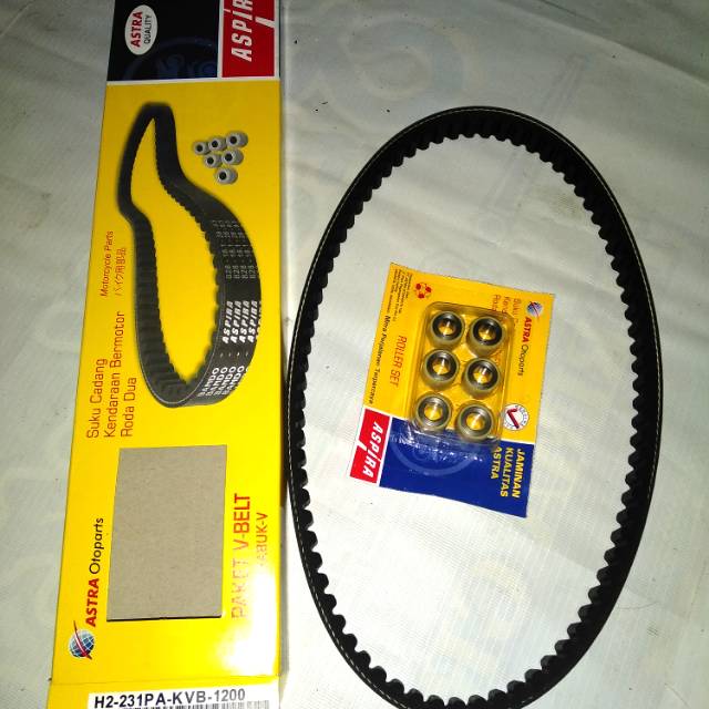 Vbelt plus roler Honda Vario carbu/cw 110 CC merk Aspira by PT.astra otoparts