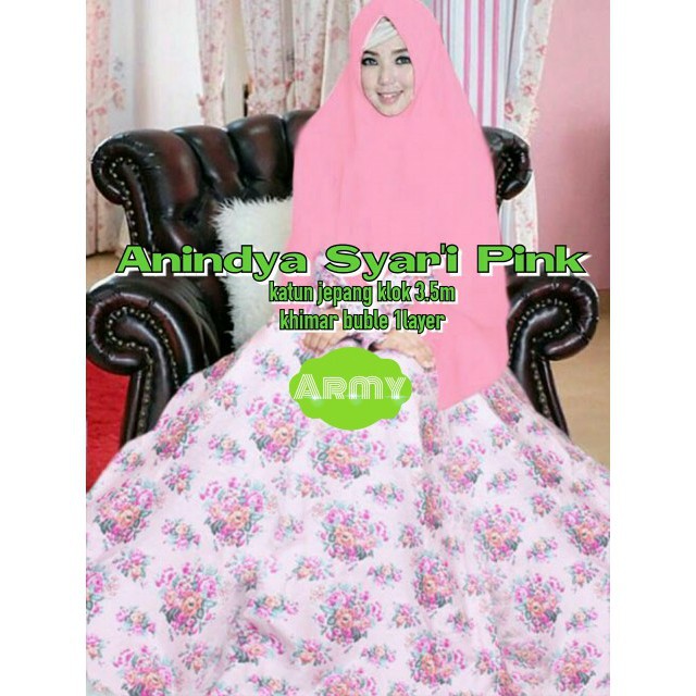 Umie24 Butik Anindya syari pink RO  blouse wanita katun jepang pink Promo