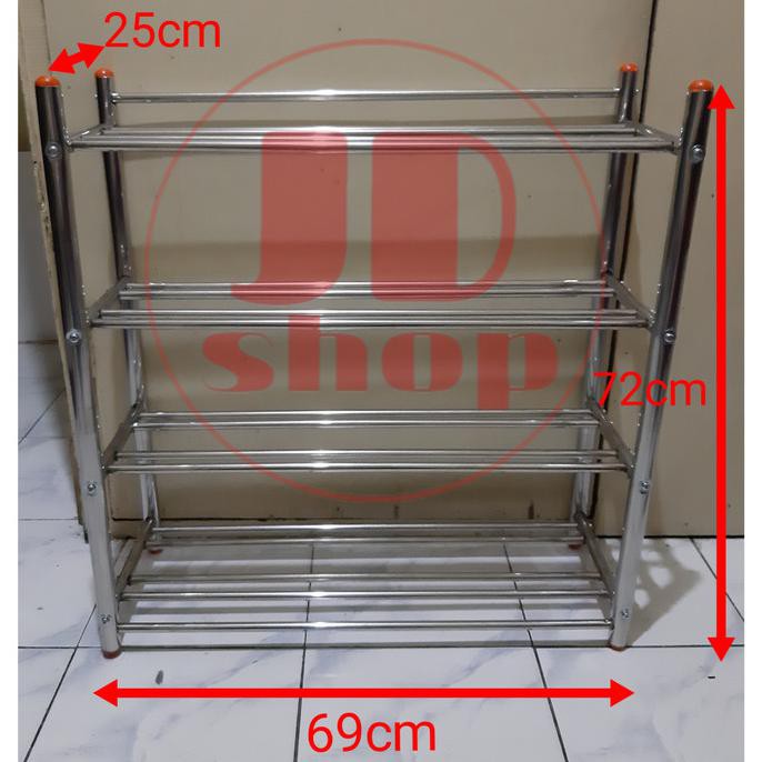 Rak Sepatu Stainless 4 Susun