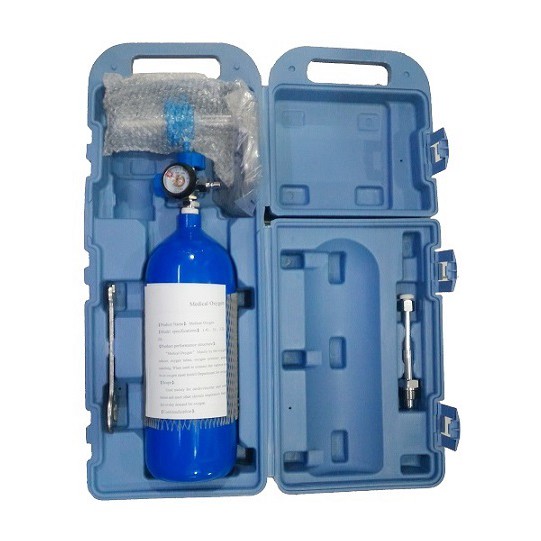 Tabung Oksigen Silinder Mini Medis 2 Liter Hard Case Alat Pernapasan Emergency Kesehatan Medical P3K