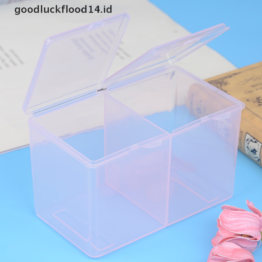 [OOID] Clear Cleaning Remover Cotton Pad Compartments Storage Box Cotton Pad Container ID