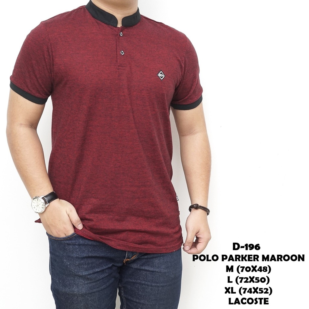 POLO SHIRT SHANGHAI POLOSHIRT KAOS KERAH BERKERAH DISTRO POLOS COWOK PRIA LACOSTE MERAH MARUN D196