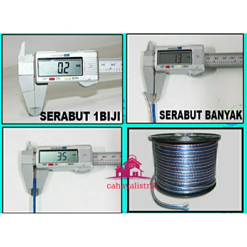 KABEL TRANSPARAN / KABEL MONSTER / KABEL SERABUT / KABEL LISTRIK / 2x30 2x50 2x80 2x120 x0.14