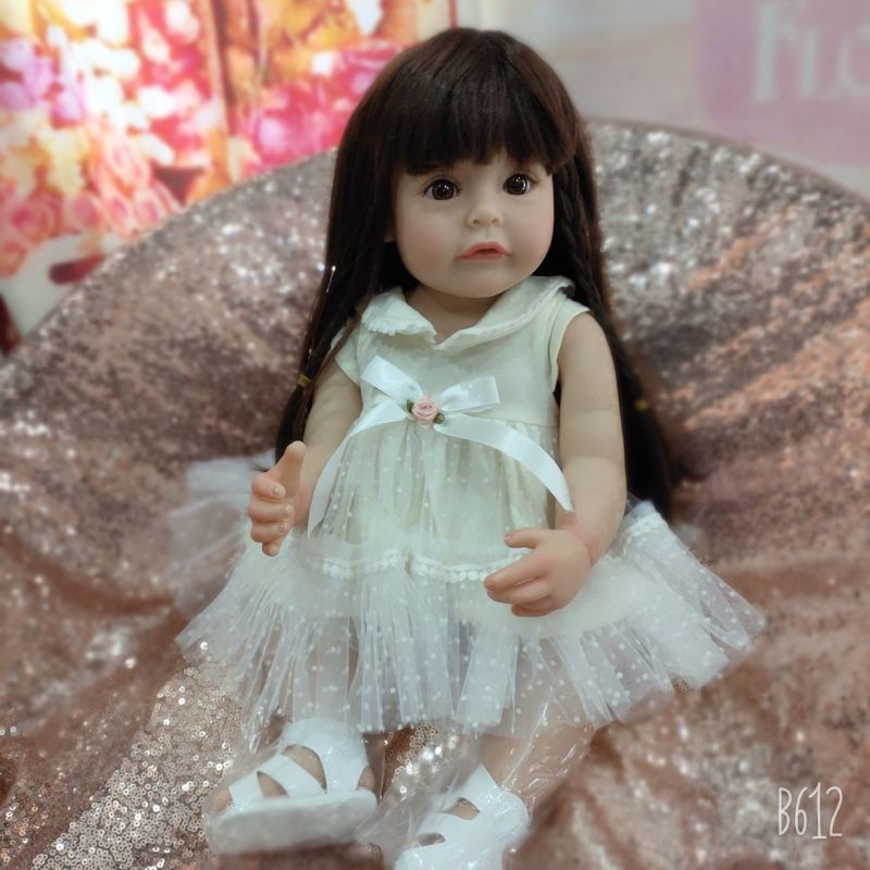 Boneka Reborn Bayi Perempuan Full Silikon Reborn 55 cm Premium