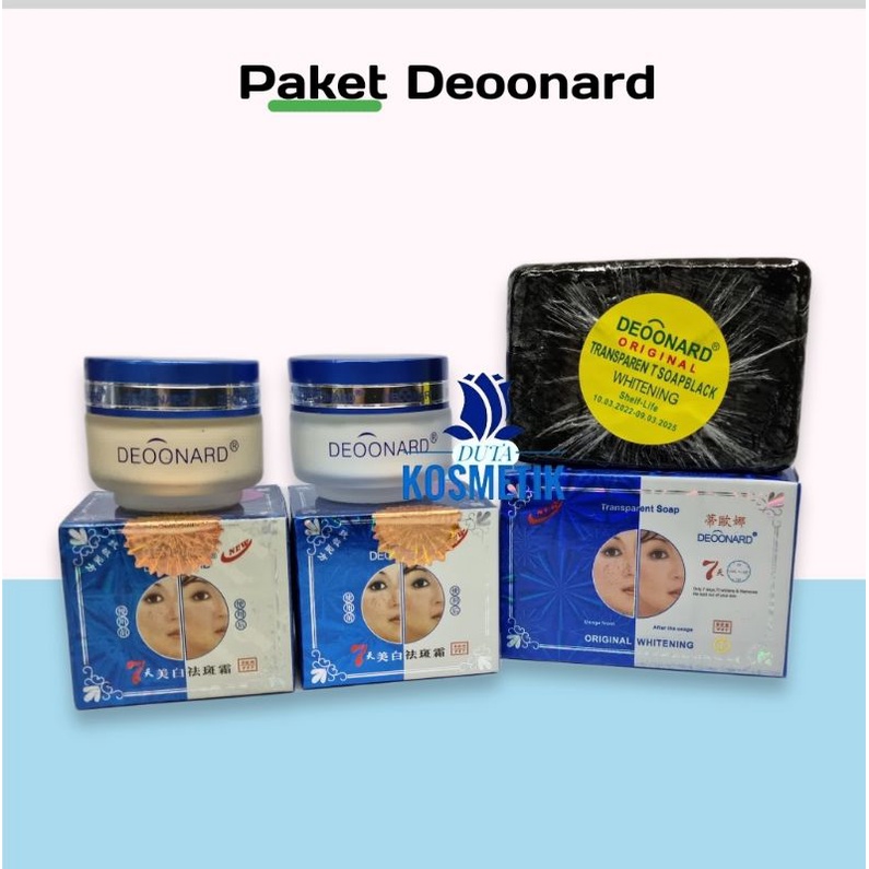 PAKET CREAM DEOONARD BIRU SIANG &amp; MALAM + SABUN HITAM