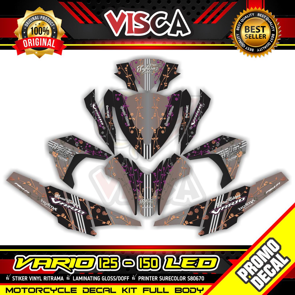 Decal Vario 125 150 Led 2016 - 2017 Full Body Stiker Vario 125 150 Led 2016 - 2017 Full Body Stripin