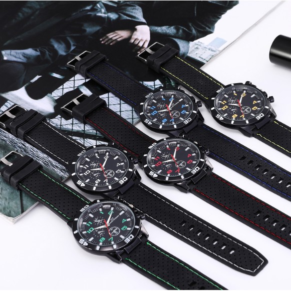 ✅COD GT-100 Jam Tangan Pria Sport Korea Quartz
