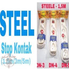 Steele StopKontak Arde 2,3,4,5 Lubang (Kawachi) Panjang 1,5m 3m 5m 10 METER + SAKLAR LAMPU DN-3-4-5