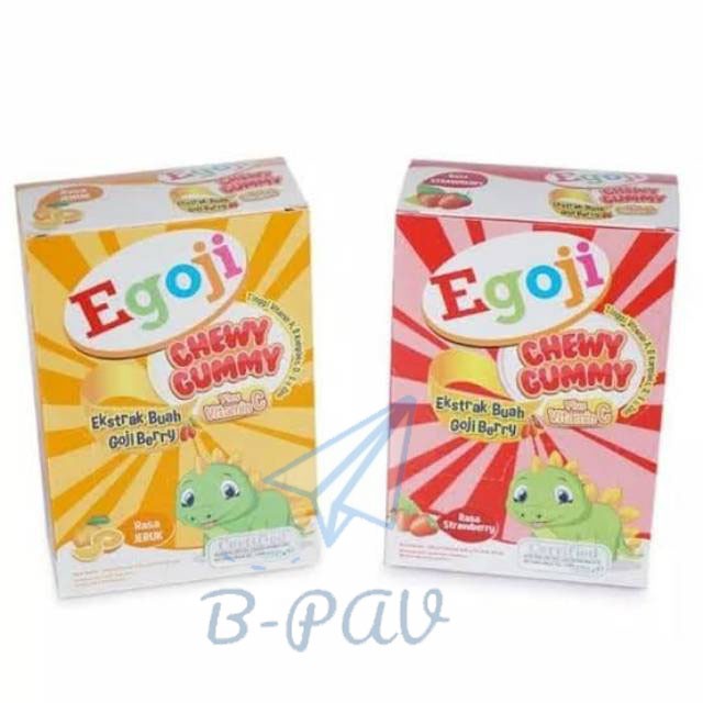 

Egoji Chewy Gummy rasa Strawberry dan Orange Box / Toples