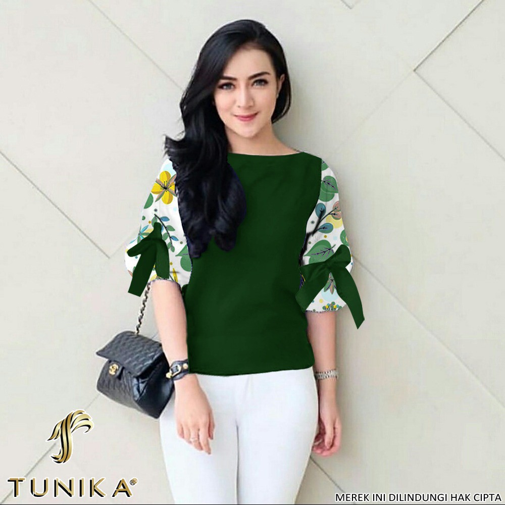 Baju Atasan Wanita - Blouse Jumbo - Baju Blouse Wanita - Bowa 005 - Lexoir-Bowa 005 Hijau Botol