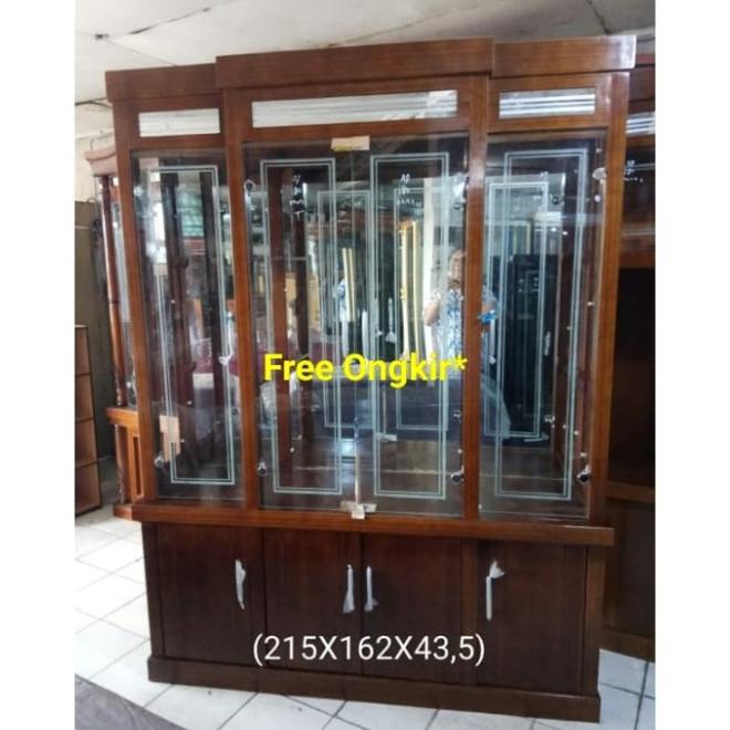 Bufet Pajangan Minimalis Megatik 4 Pintu - Bupet Lemari Megatic