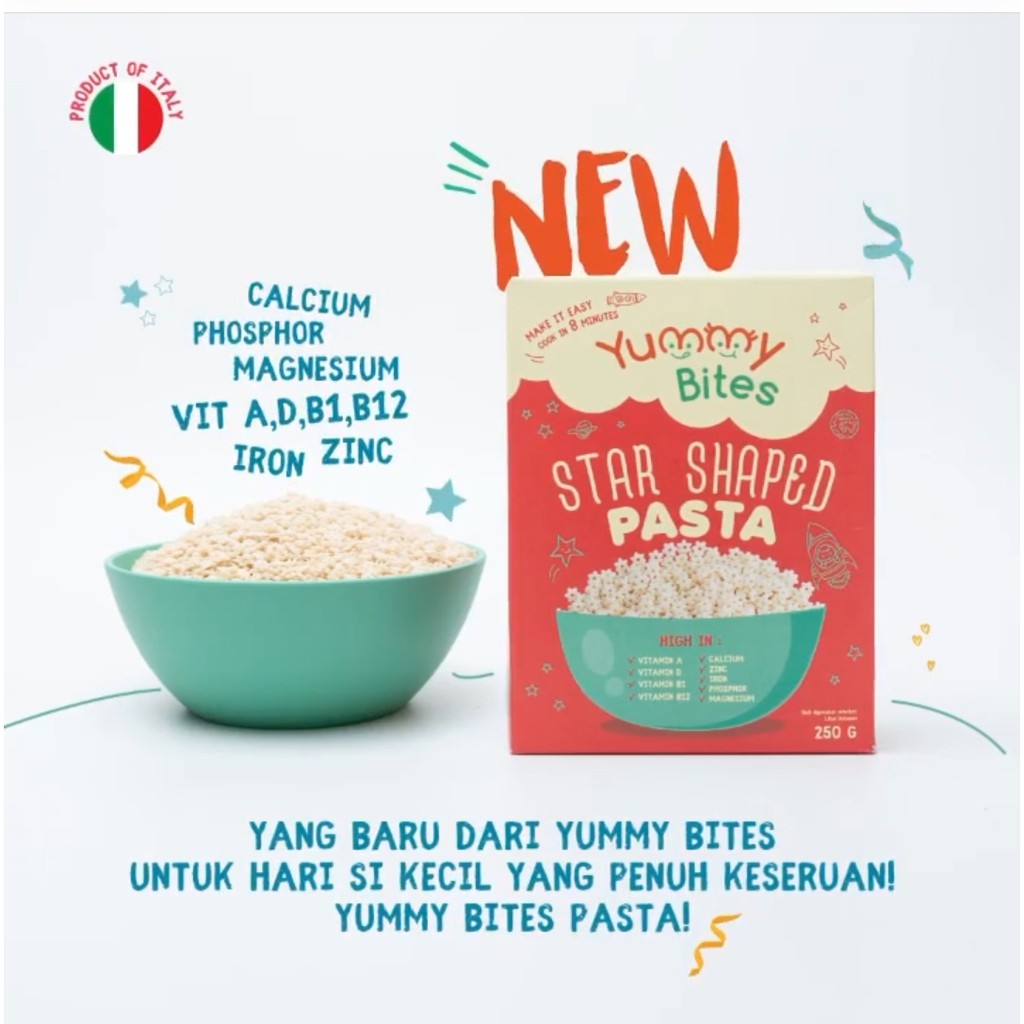 Yummy Bites Star Shaped Pasta 250g