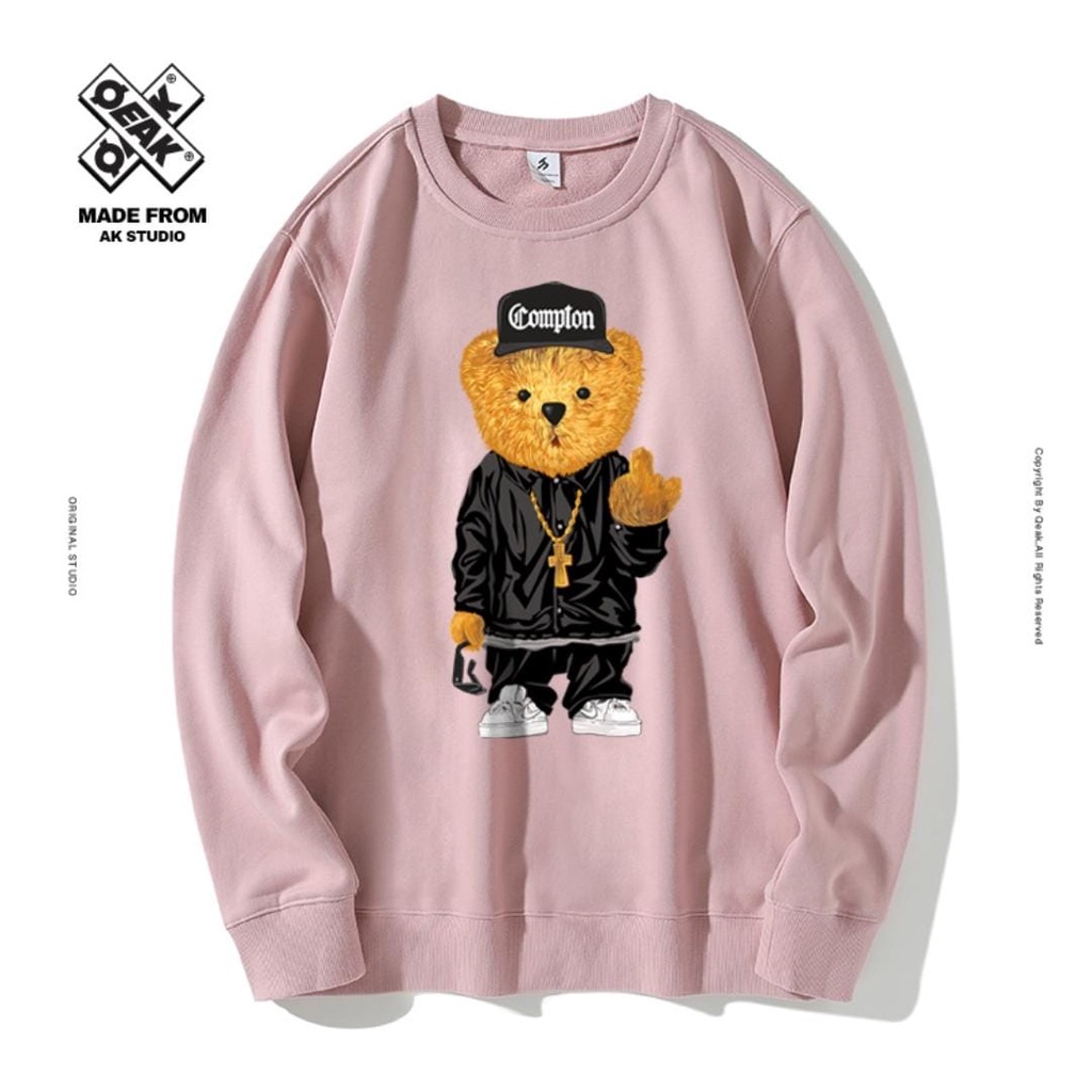 HIP-HOP TEDDY BEAR SABLON PRINTING SWEATER