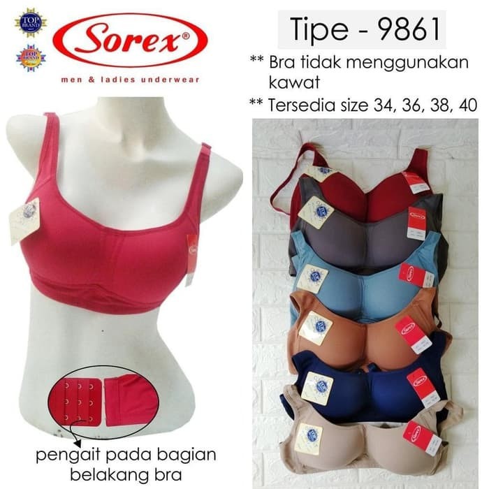 BH Sorex 9861 Pori Wanita Dewasa | Bra Busa Tanpa Kawat | Pakaian Dalam Perempuan Underwear | Sguna