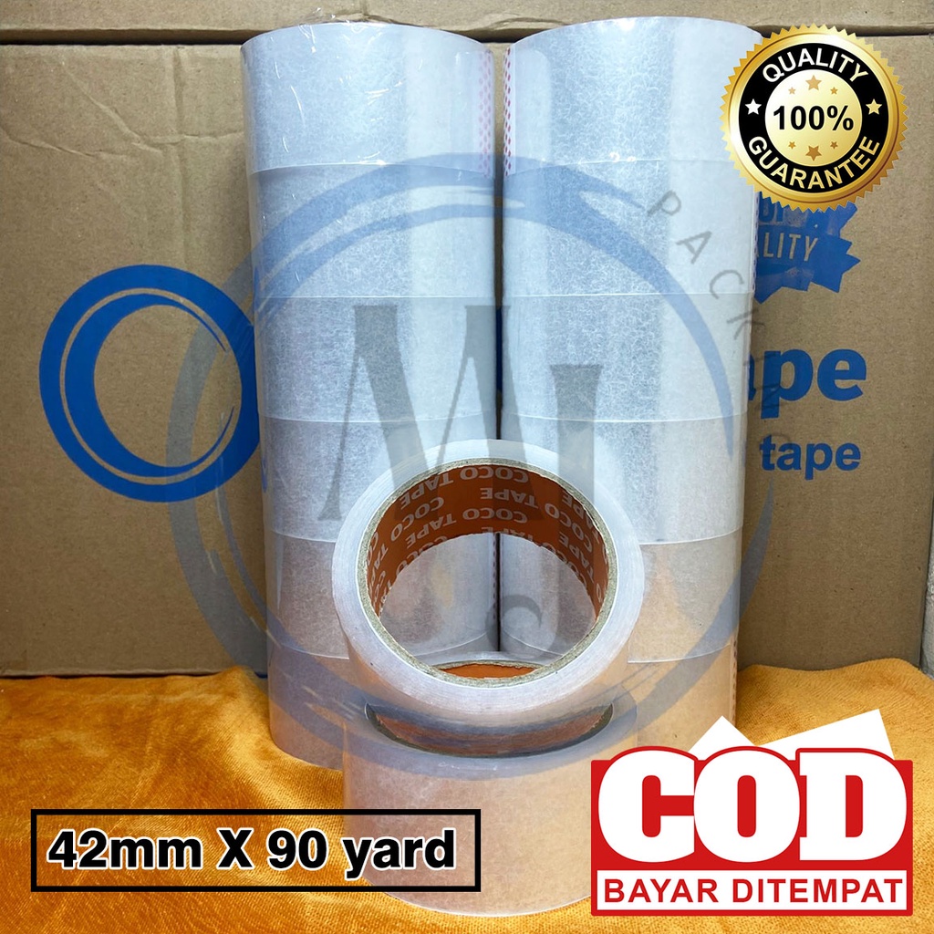 

[ ] Selotip / Solasi / Lakban Bening Ukuran 45mm X 90yard Premium COCO