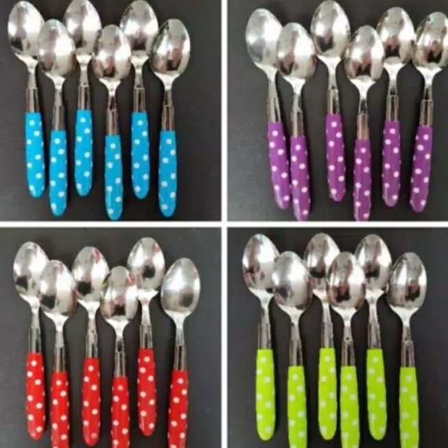 Sendok stainles polkadot / sendok makan