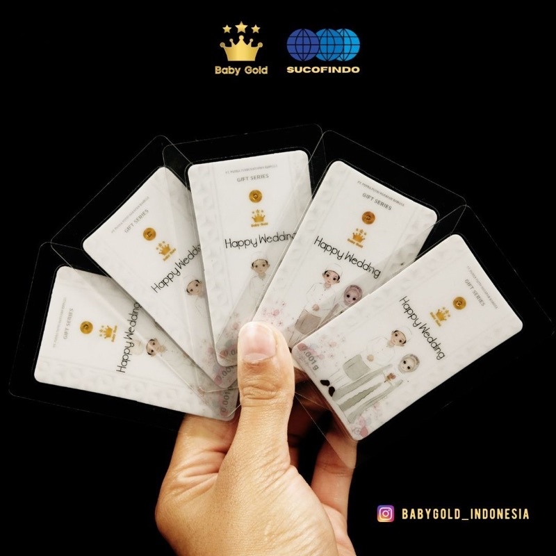 Emas Logam mulia 24 Karat Gift Series Babygold 0.001 0.002 0.005 gram Souvenir Hadiah Wedding Pernikahan Bandung Dealer Emas Mini-5