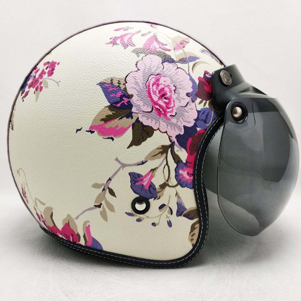 Helm Bogo Wanita Dewasa Motif Bunga