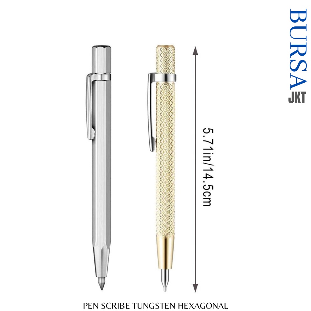 PEN SCRIBE TUNGSTEN SILVER PENANDA BOR PADA BESI LOGAM