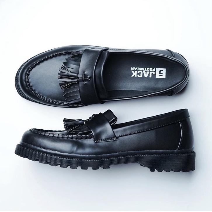 ZIGGY FULL BLACK |ManNeedMe x Jack| Sepatu Loafers Pria / Wanita Formal Slip On UNISEX ORIGINAL