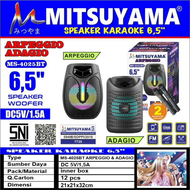 SPEAKER KARAOKE BLUETOOTH MITSUYAMA MS-4025BT / SPEAKER BLUETOOTH / SPEAKER TENTENG / SPEAKER GENDON